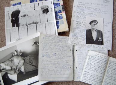 My original notes, made on trips to the First World War battlefields