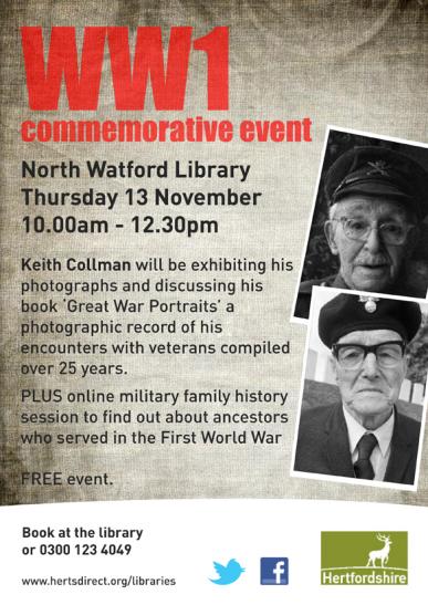 WW1 Commemorative Event - Talk & Exhibtion